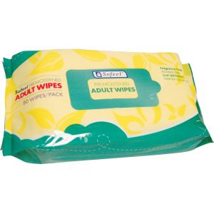 Wet Adult Wipes with Soft Cover, 80 Wipes per Pack